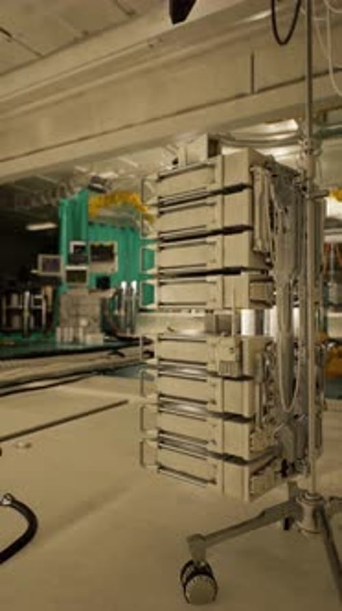 Medical Equipment in a Modern Hospital Environment During Busy Working Hours