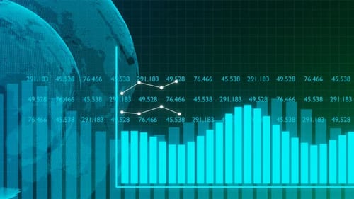 Stock market animated graphic. Stock price chart.