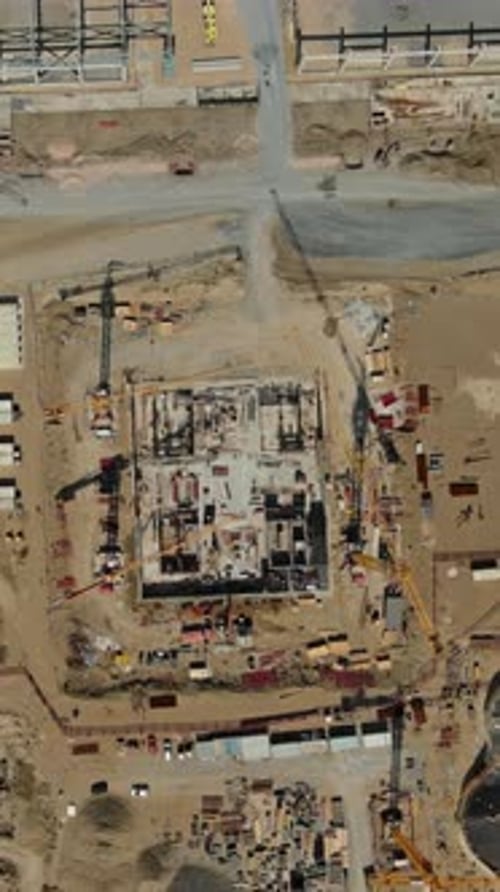 Industrial Construction Site with Construction Equipment