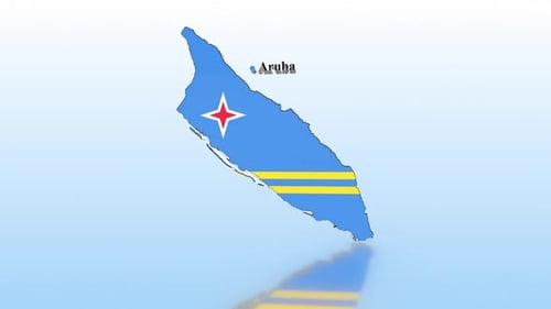 Aruba Karte mit Flagge