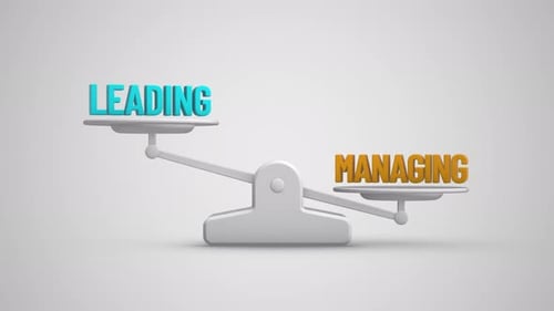 Leading and Managing Business Concepts Balancing Scale Animation