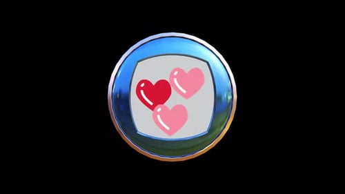 Rotating Glossy 3D Heart Icon Animation