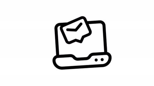Animated Sketch Laptop with Message and Mail Notification