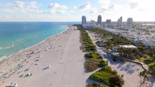 South Beach Miami Offers Stunning Aerial Views of the Coastline Waterfront and Cityscape