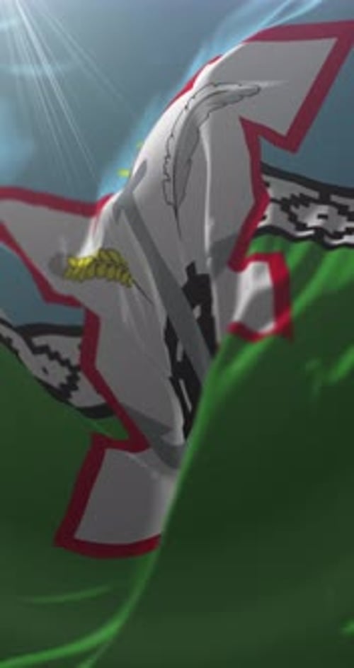 Realistic Vertical Flag Waving Animation