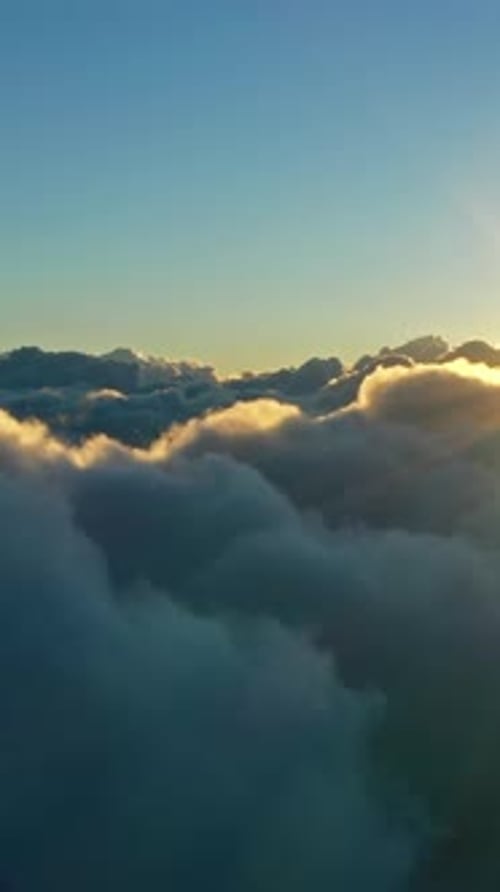 Aerial View of Clouds and Morning Sun