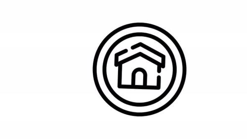 Minimalist Line Art House Icon Reveal Animation