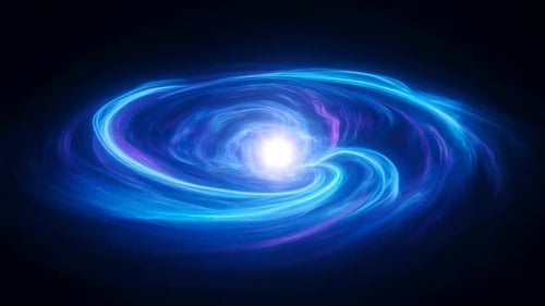 Abstract Blue Space Nebula Vortex Zooming Into Light