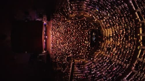 Aerial View of Concert at Night