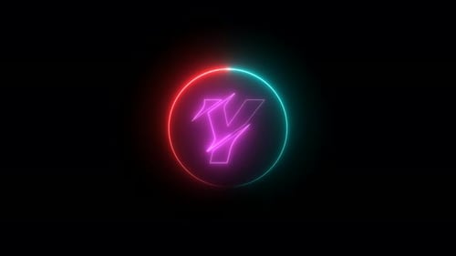 Alphabet neon word Y animation Vd1640