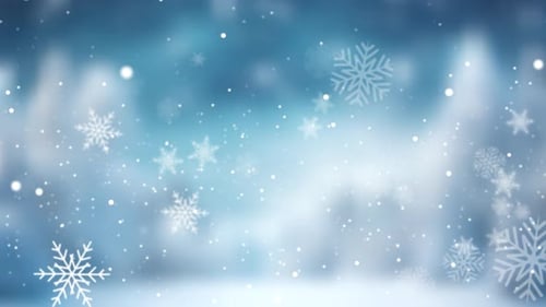 Animated Falling Snowflakes Winter Holiday Background Loop
