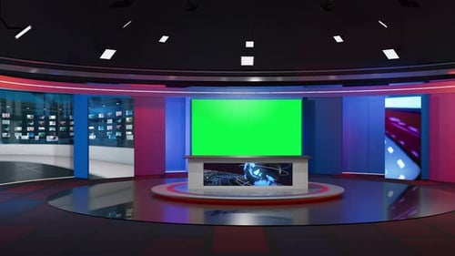 3D Virtual News Studio Ab009 Background Loop