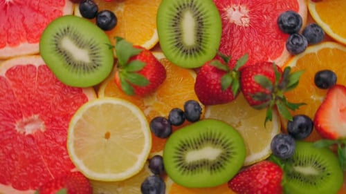 Fresh Fruit Platter: Colorful Citrus Slices with Berries