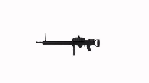 Rotation du fusil en boucle sur fond blanc