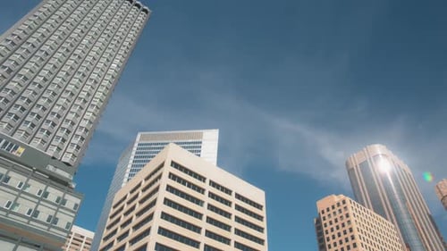 Business district buildings