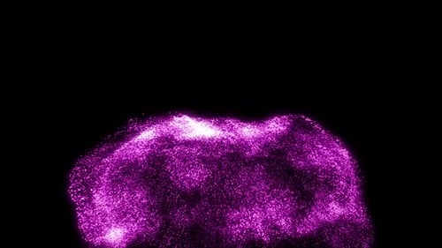 Pink fluid particles explosion animation.