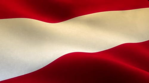 Waving Austria Flag Realistic Animation