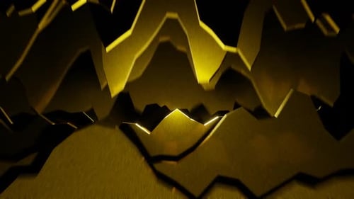 Gold Rocky Cave Background Loop Animation In 1080HD