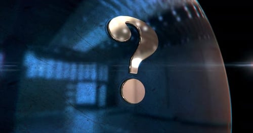 Fragezeichensymbol im 3D-Metallstil