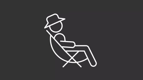 Minimalist Line Art Animation of Person Relaxing in Chair