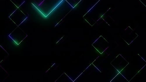 Neon Abstract Geometric Lines Tech Background Loop