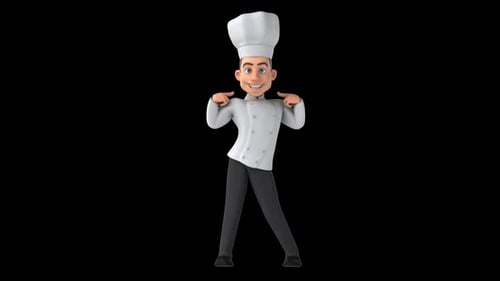 Fun 3D cartoon chef (with alpha channel)