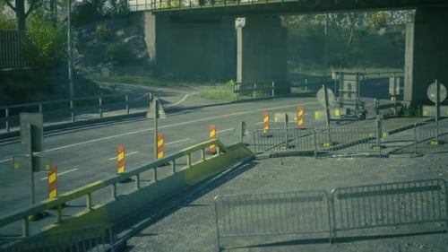 Realistic Urban Road Under Bridge Background