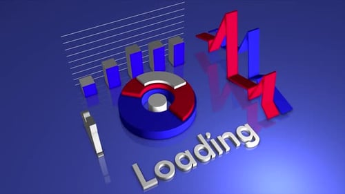 3D-Ladebildschirm mit Grafiken