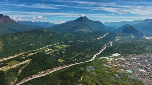 Rocky landscape of Alaska with some marshy parts.