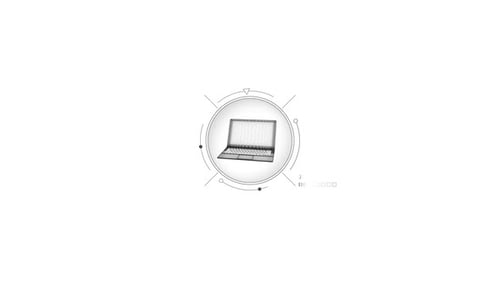 Animation par éléments HUD d'un ordinateur portable virtuel 3D