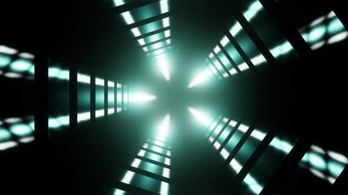 Abstract disco animation turquoise and white neon background for dance music 3d render. Vj and Dj