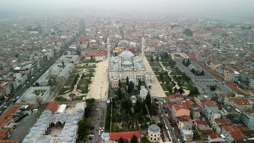 Fatih Mosque in Istanbul Turkey left rotation shot