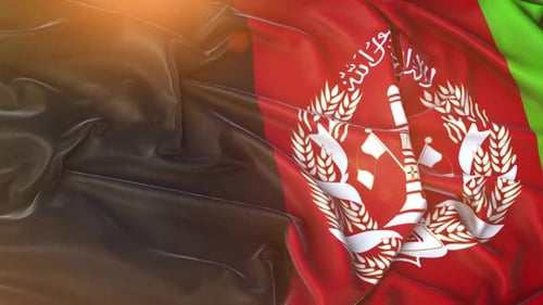 Realistic Waving Afghanistan Flag Loop with Sunlight