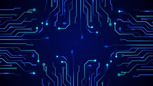 Animated Circuit Board Digital Technology Background