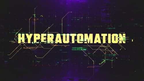 Hyperautomation System Glitch Hi Tech Background