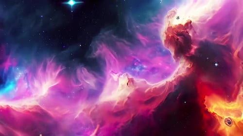 Vibrant Abstract Nebula Starfield Motion Background