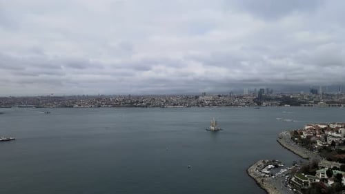 Luftbild vom Istanbuler Bosporus
