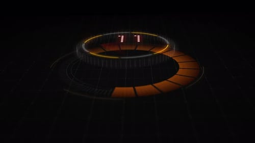 Futuristic Digital HUD Circular Progress Bar with Counter