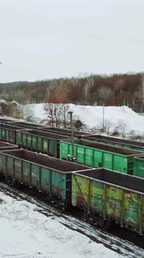 Long rows with old cargo containers for the transport of imports and exports stand