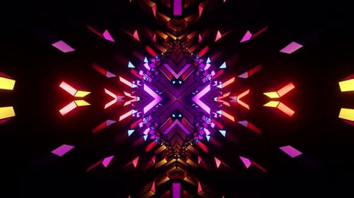 Rotated Party Glare Multicolored Kaleidoscope Vj Seamless Loop Background