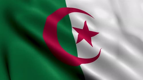 Animated Algerian National Flag Waving