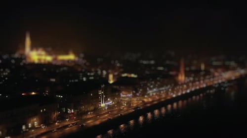 Night Streets Of Budapest Hungary, Tilt Shift Lens