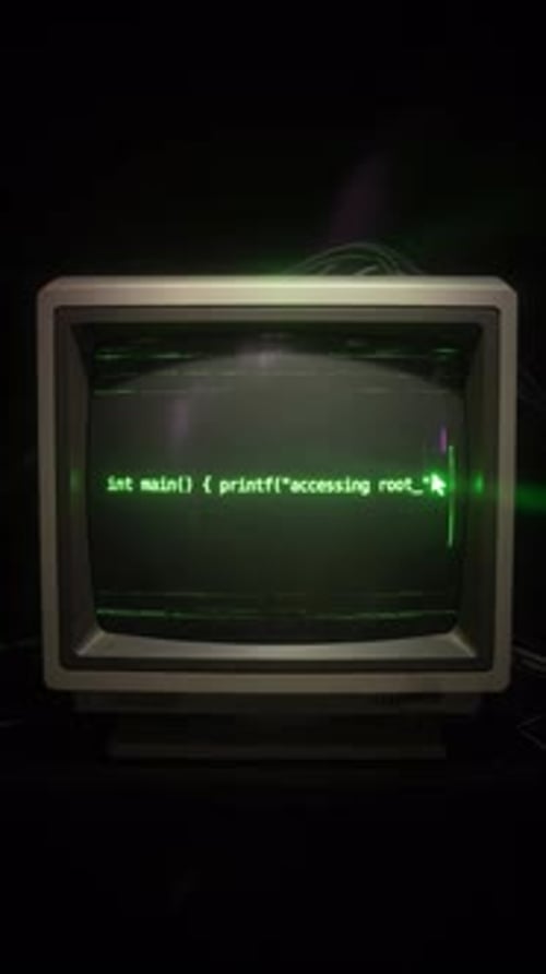 3d render Old bulky CRT with slightly curved screen