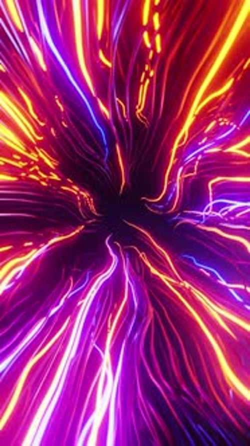 Abstract Neon Light Tunnel Loop Background
