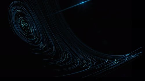 Futuristic Blue Glowing Lines Swirling Abstract Technology Background