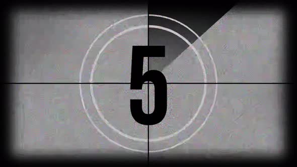 Retro Film Leader Countdown with Glitch Effects, Backgrounds Motion ...