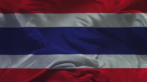 Animación de tela en cámara lenta de la bandera de Tailandia renderizado en 3D