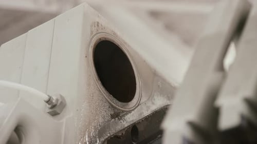 Brewery equipment detail showing filtering process