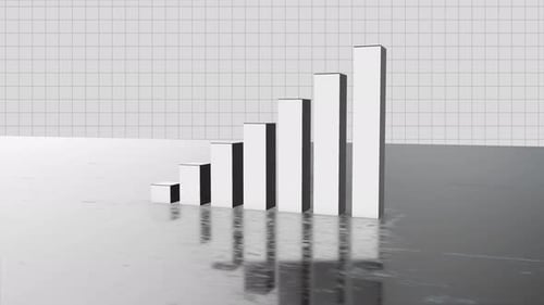 A rising bar trading graph is shown animation