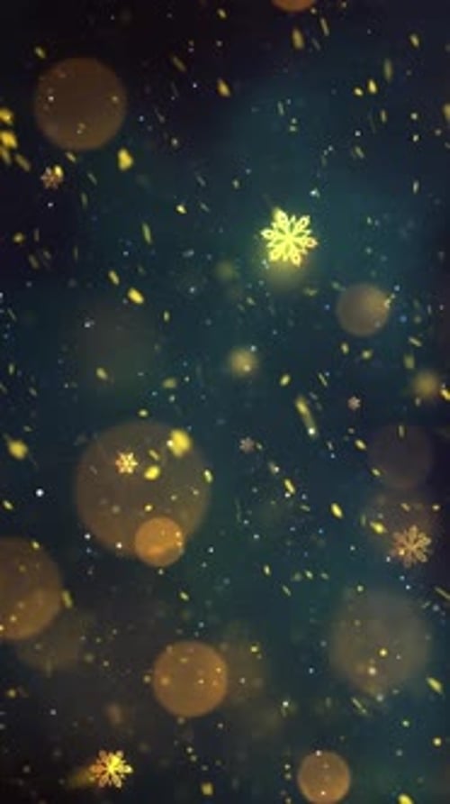 Christmas Gold Snow And Snowflakes Background 11